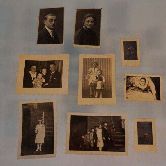 9 Small Antique Real Picture German Photographs Mixed Sizes - Picture 1 of 8